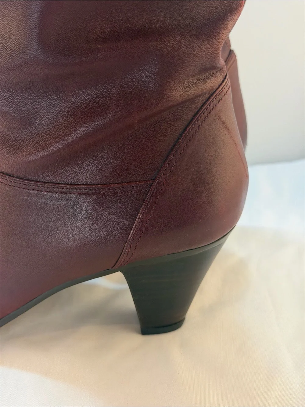 Vintage Etienne Aigner Burgundy Knee-High Leather Boots